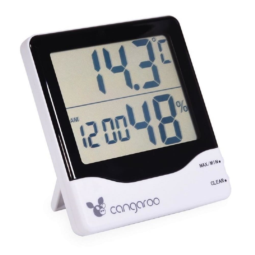 Cangaroo Thermometer 3 in 1, Hygrometer, Thermometer, digitale Uhr mit Wecker 