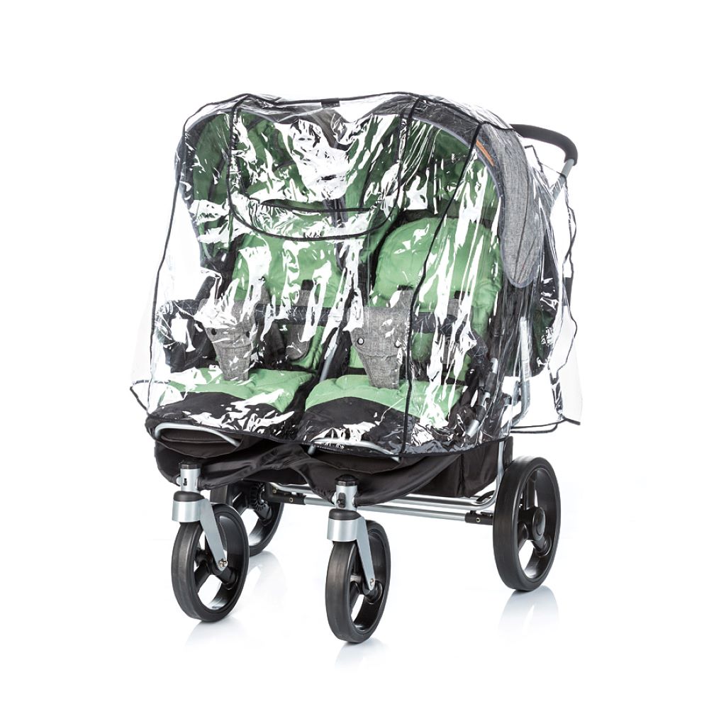 Chipolino Universal Regenschutz Zwillings-Kinderwagen, Doppelsitzer Regenhaube 