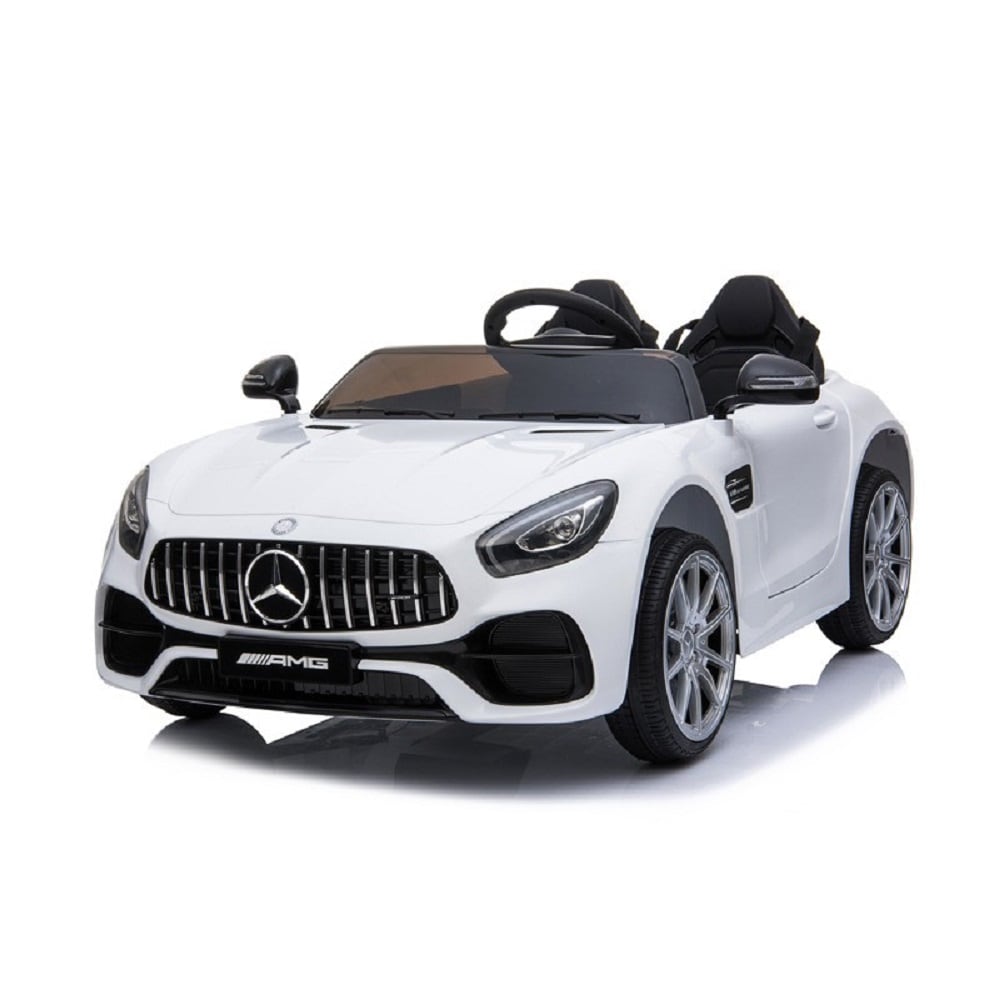ES-Toys Kinder Elektroauto Zweisitzer Mercedes AMG GT EVA-Reifen, Sto&szlig;d&auml;mpfer 
