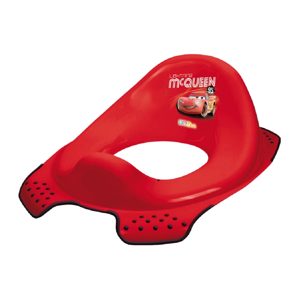 Lorelli Toilettenaufsatz Comic Spritzschutz ergonomische Form rutschfeste Basis in rot 