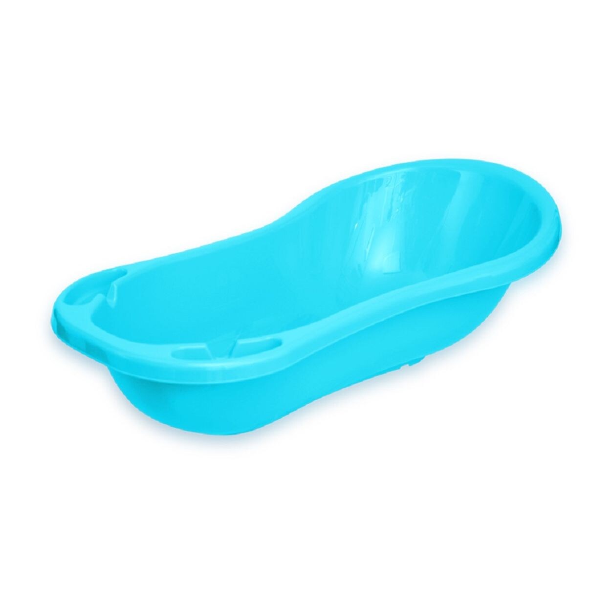 Baby Badewanne 100 cm mit Ablagefächern, anatomische Form, Kunststoff in blau