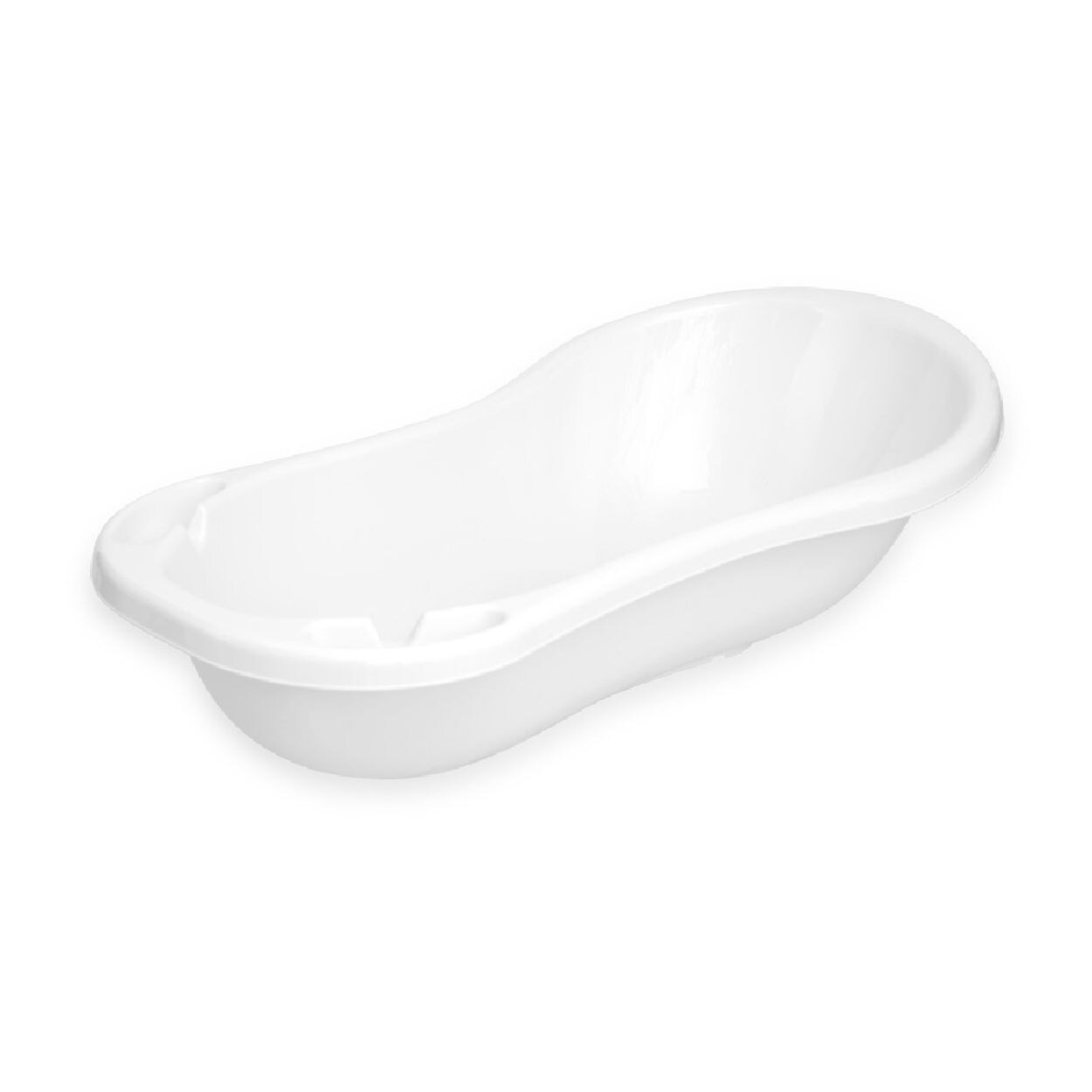 Baby Badewanne 100 cm mit Ablagefächern, anatomische Form, Kunststoff in weiß