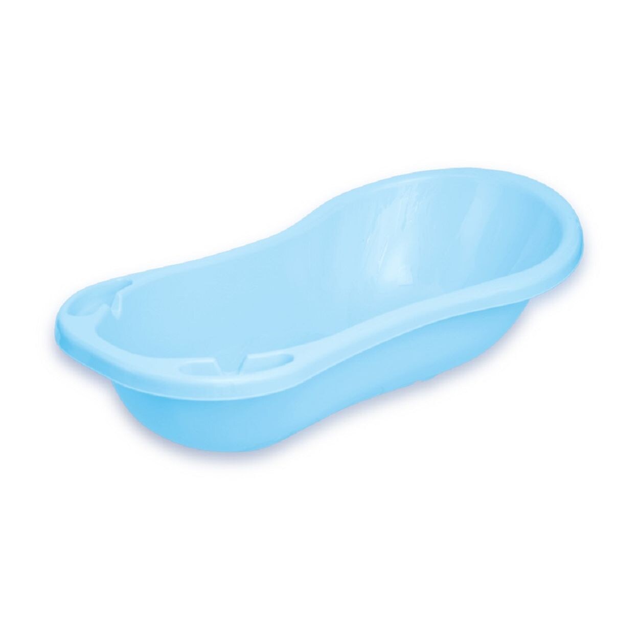 Baby Badewanne 100 cm mit Ablagefächern, anatomische Form, Kunststoff in hellblau