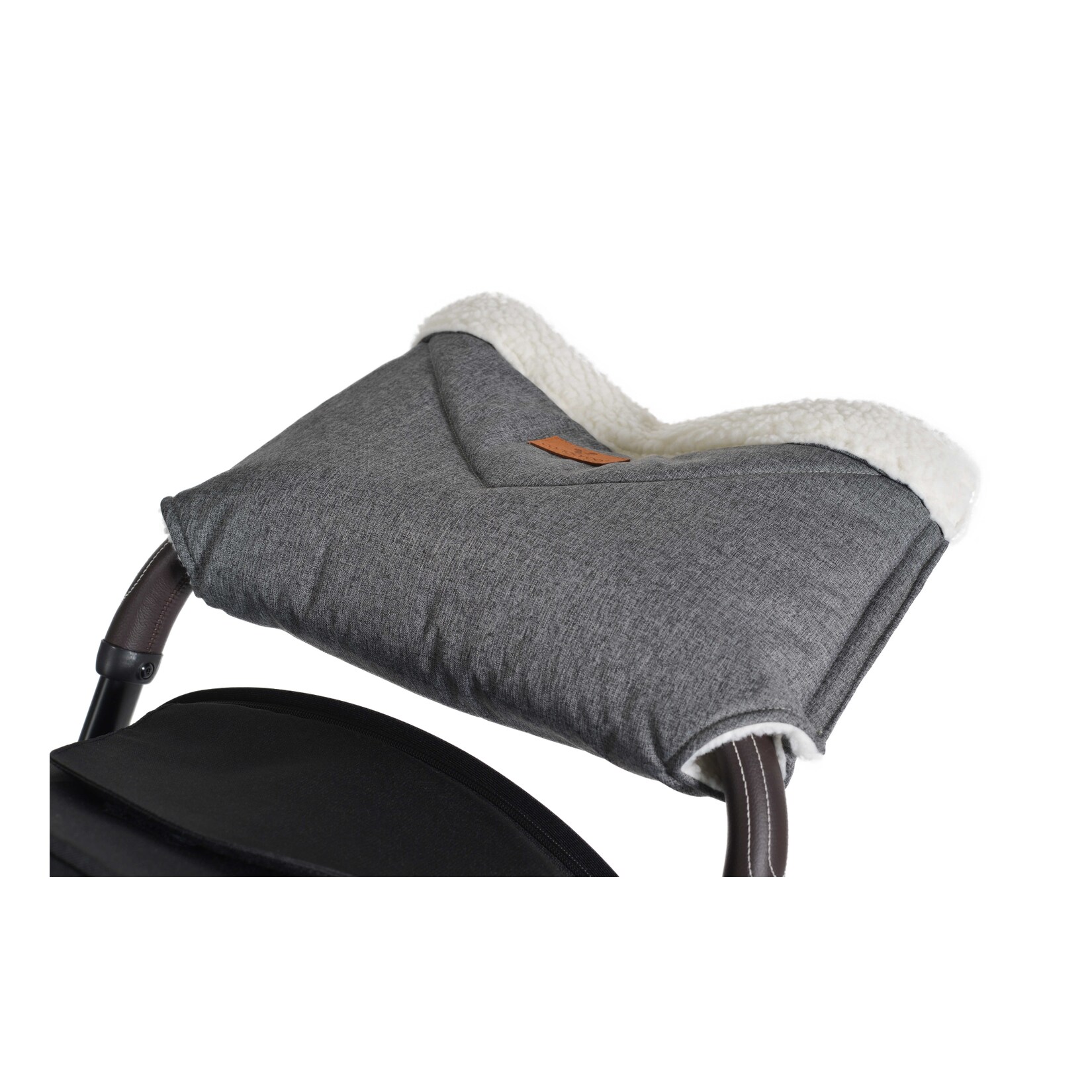 Cangaroo Kinderwagen-Handwärmer Luxe Handmuff für den Kinderwagen Klettstreifen grau