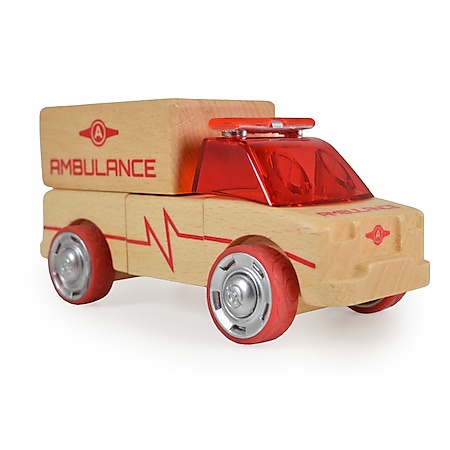 Moni Spielzeug Holzautos Einsatzwagen 3er Set Mini 53106, ab 3 Jahre geeignet bunt 