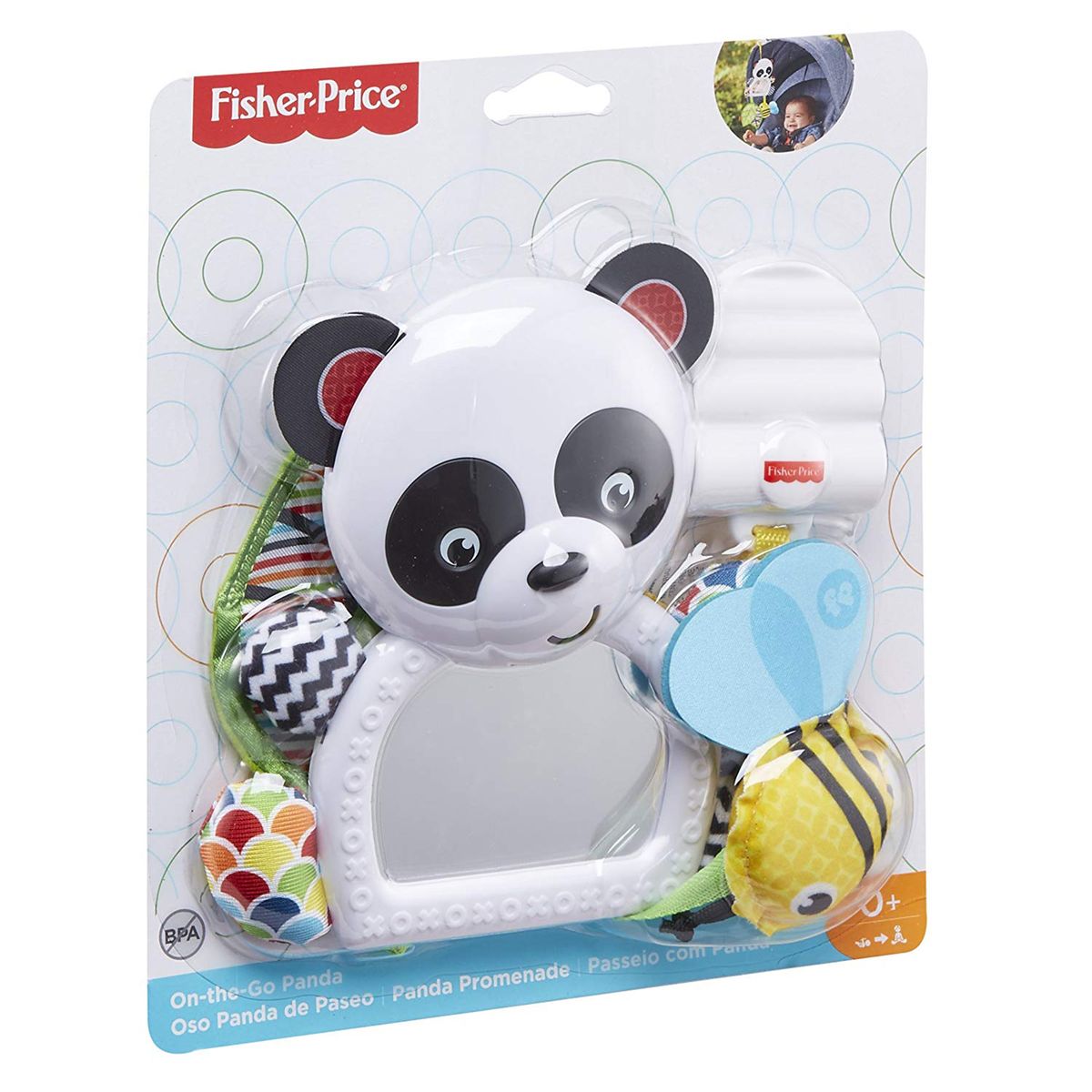 Mattel FGH91 - Fisher-Price - Spielzeug, Greifling mit Spiegel, Panda 