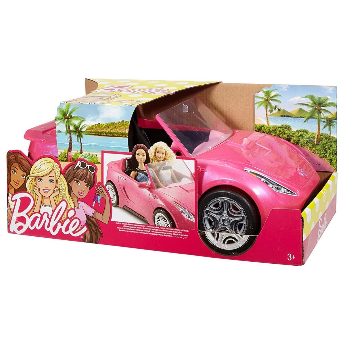 Mattel DVX59 - Barbie - Cabrio mit Platz f&uuml;r 2 Puppen, Fahrzeug, pink 