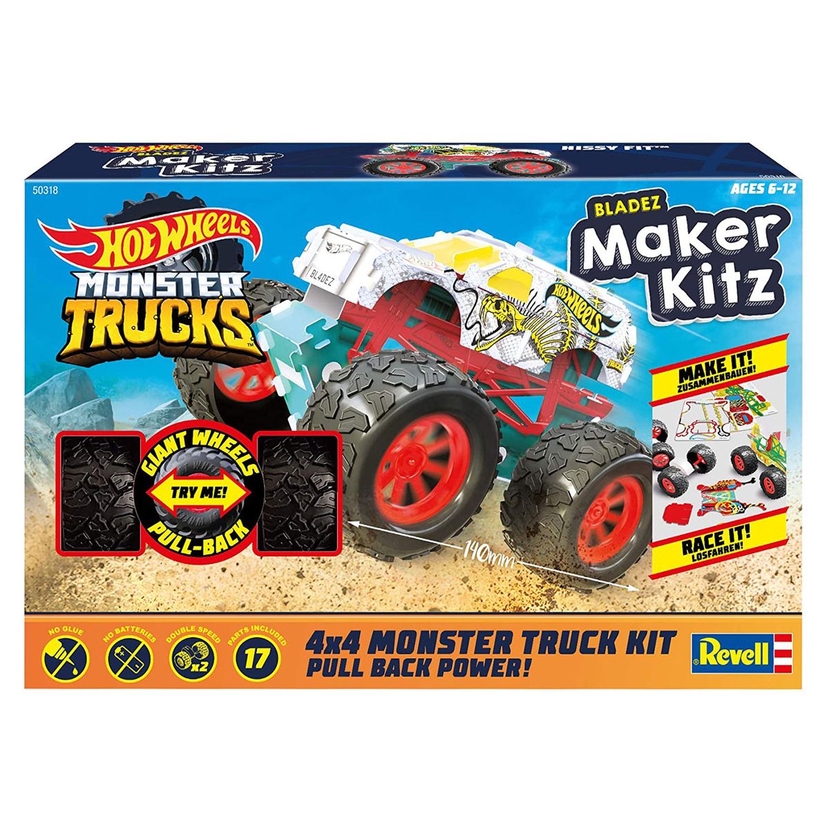 Revell 50318 - Hot Wheels - Monster Trucks - Blazed Maker Kitz - Bausatz, Spielzeugauto 1:32, Hissy Fit 