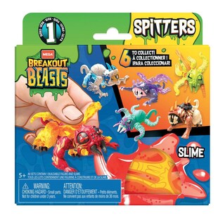 Mattel GGJ55 sort. - Mega Bloks - Breakout Beasts - Spitters, gruselige Schleimfiguren, mehrfach sortiert, Serie 1 