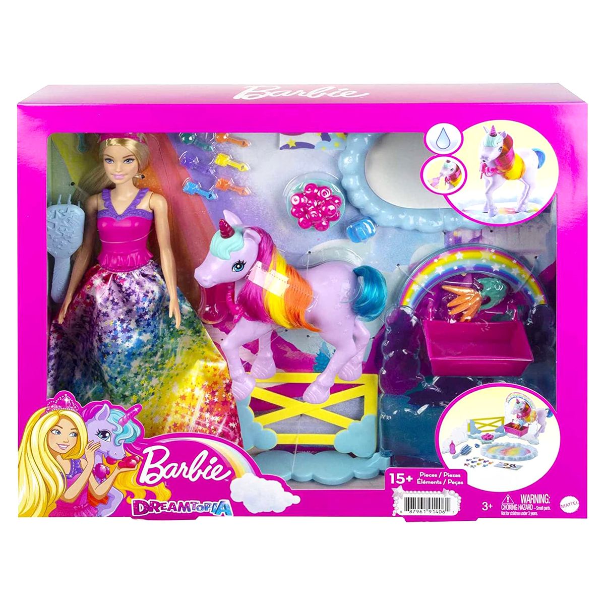 Mattel GTG01 - Barbie - Dreamtopia - Prinzessin Puppe mit Einhorn und Zubeh&ouml;r 