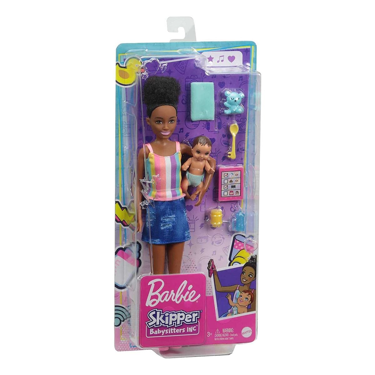 Mattel GRP12 - Barbie - Skipper Babysitter Inc - Br&uuml;nette Puppe mit Baby und Zubeh&ouml;r 