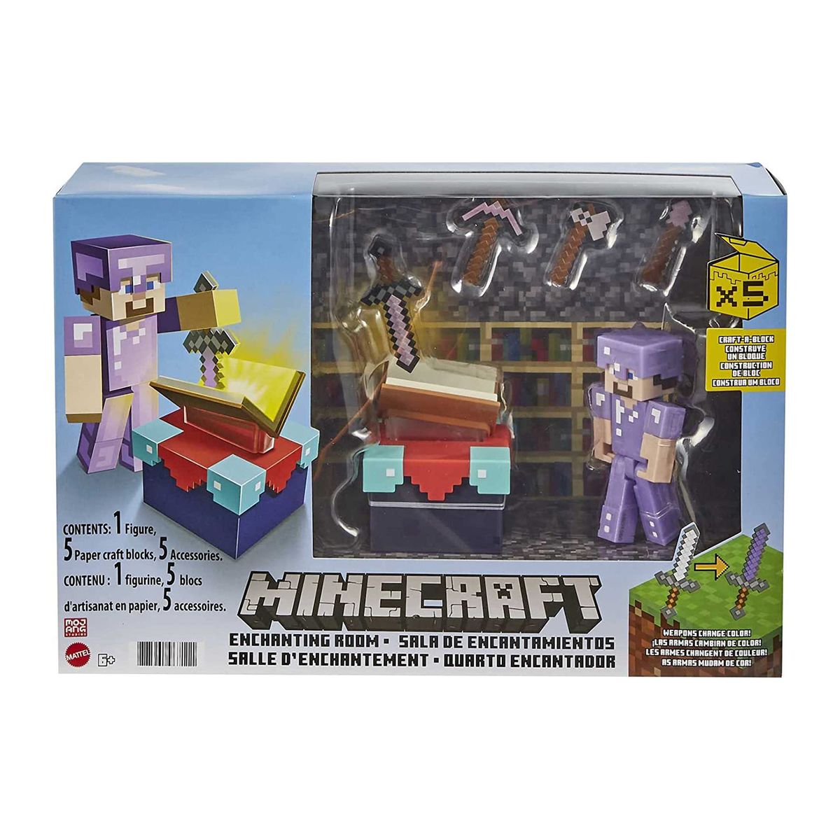 Mattel GYB62 - Minecraft - Spielset, Spielfigur mit Zubeh&ouml;r, Zauberraum 