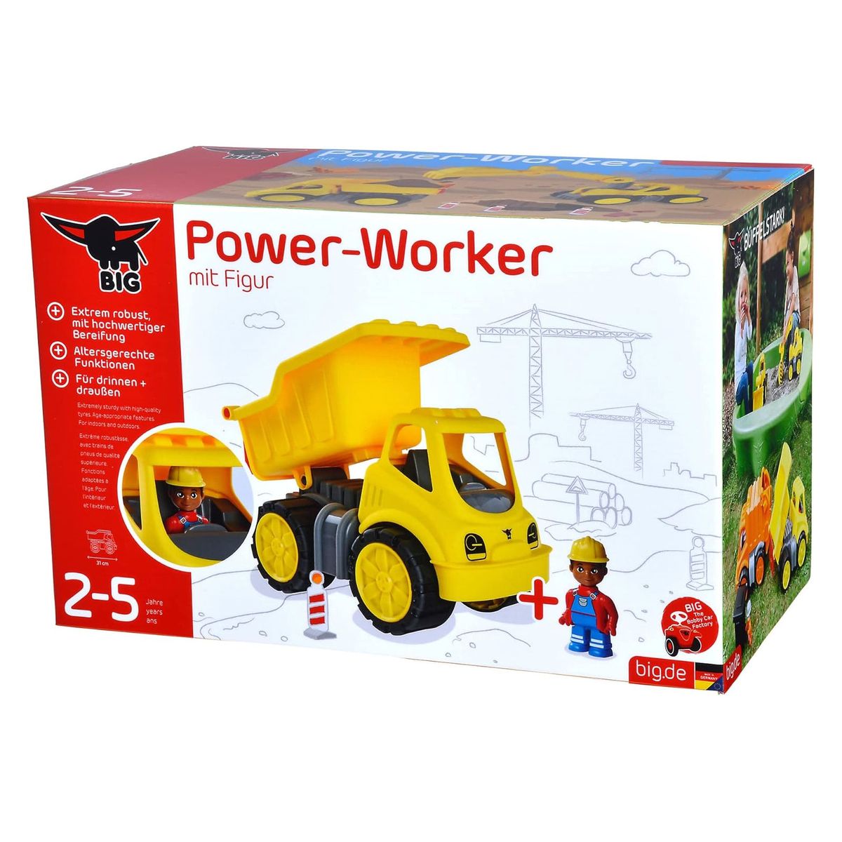 BIG 800054836 - Power-Worker - Beweglicher Kipper mit schwankbarer Ladekappe 