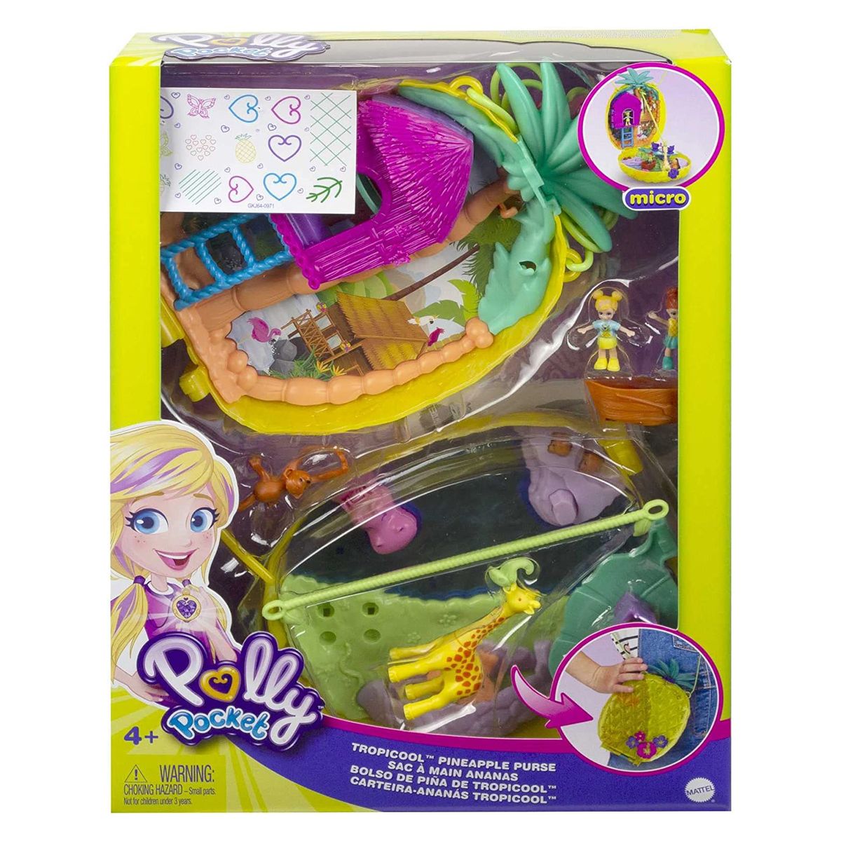 Mattel GKJ64 - Polly Pocket - Ananas-Tasche inkl. Zubeh&ouml;r 