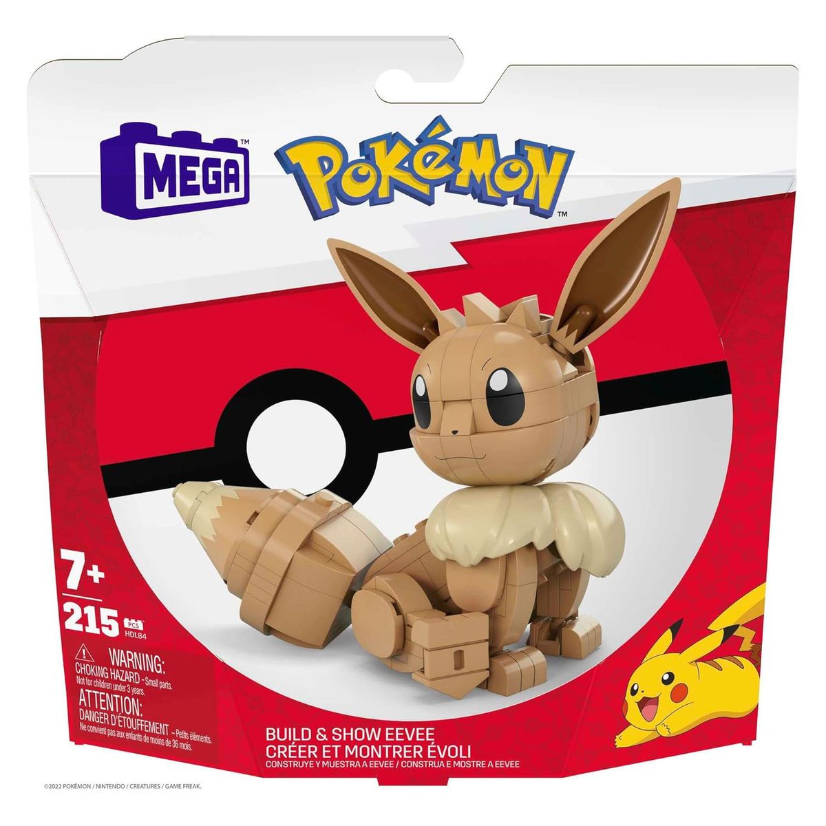 Mattel HDL84 - MEGA - Pok&eacute;mon - Evoli Klemmbausteine-Satz, 215 Teile 