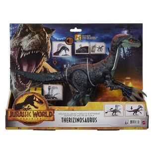 Mattel GWD65 - Jurassic World - Sound Slashin' Slasher - Therizinosaurus Dino mit Geräuschen 