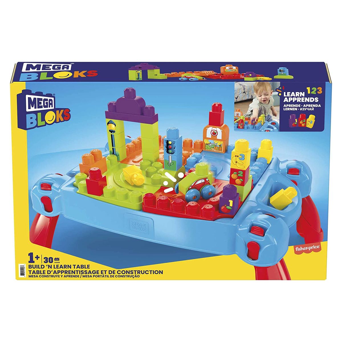 Mattel FGV05 - Mega Bloks - Bau-, Stapel- und Lerntisch 
