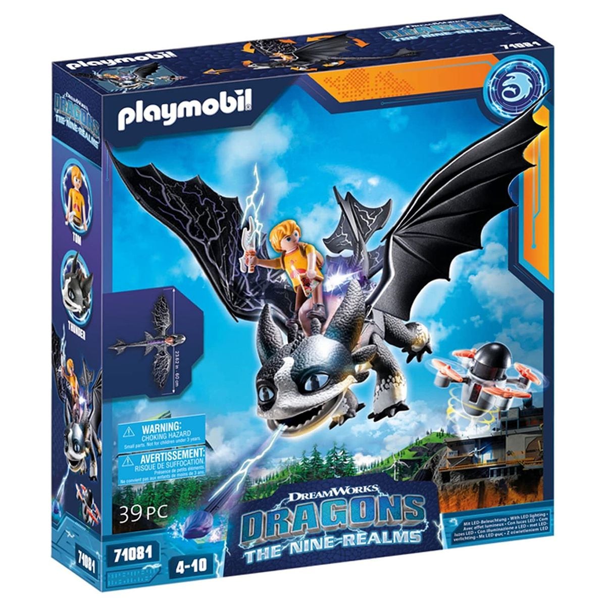 PLAYMOBIL&reg; 71081 - Dreamworks Dragons - The Nine Realms - Thunder und Tom mit Schussfunktion und Lichtmodul 
