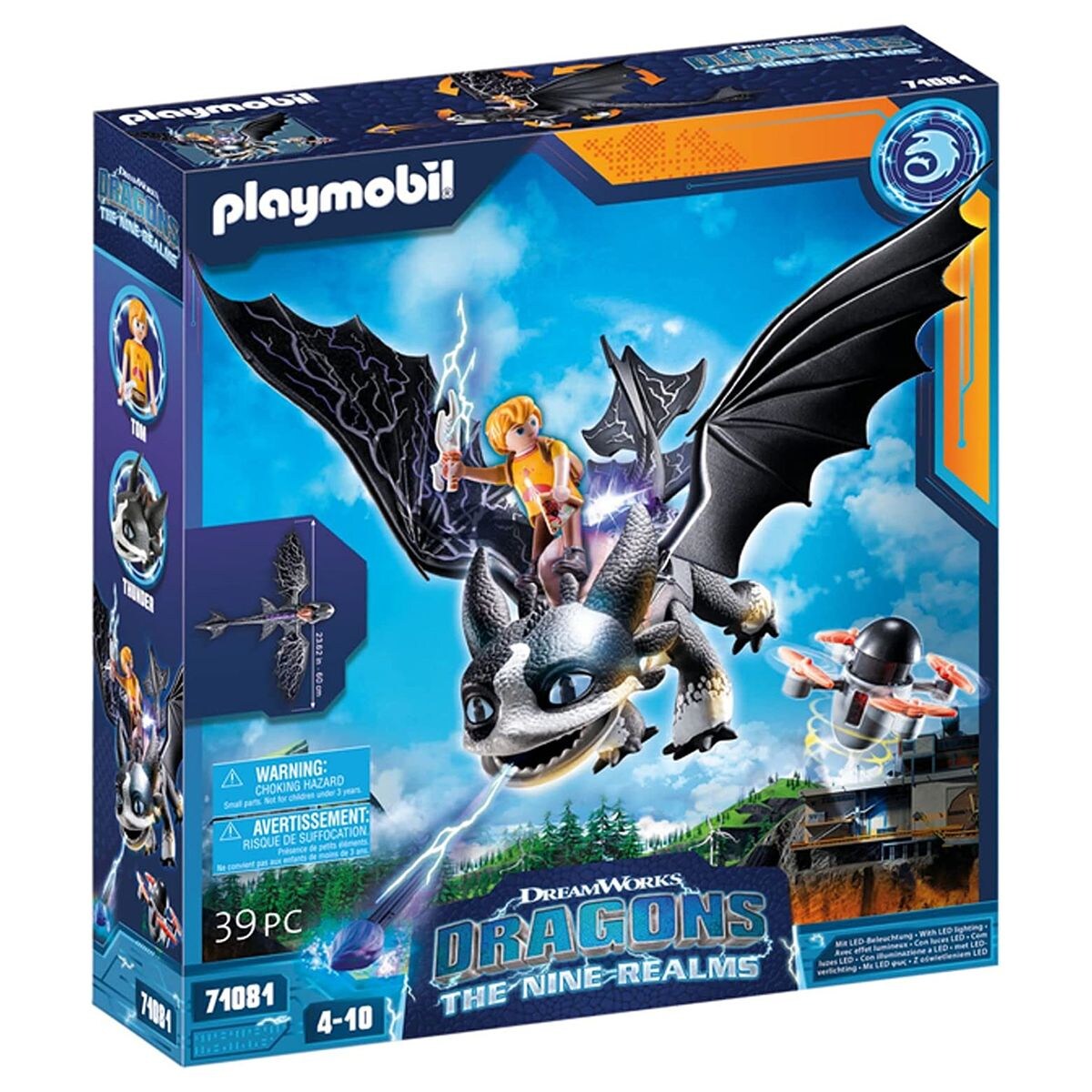 ® 71081 - Dreamworks Dragons - The Nine Realms - Thunder und Tom mit Schussfunktion und Lichtmodul