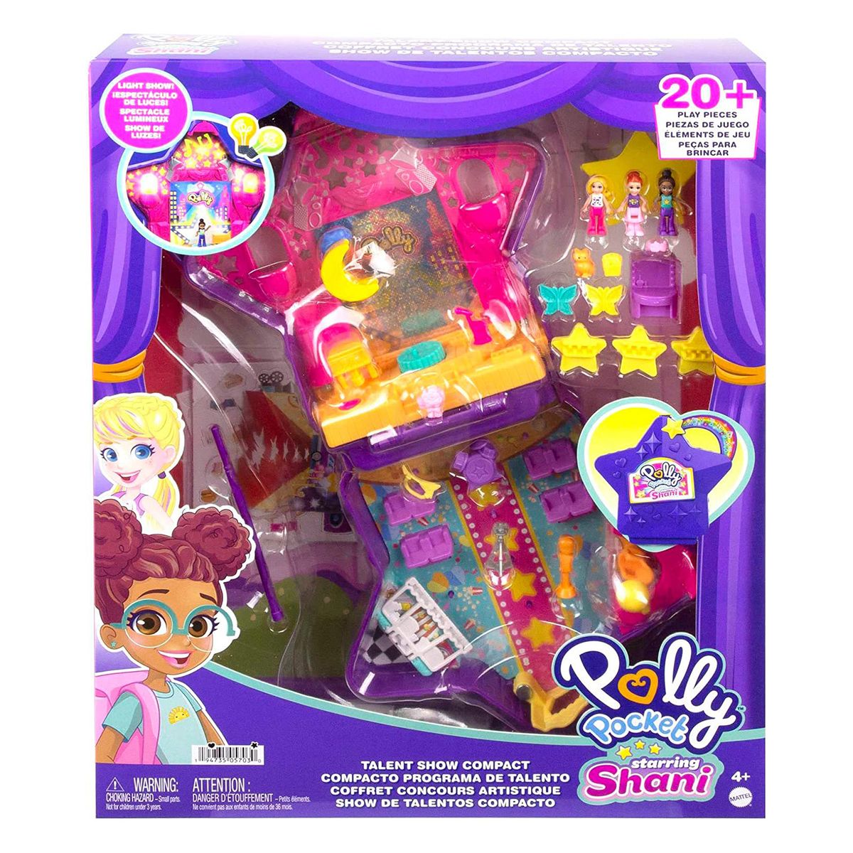 Mattel HGT17 - Polly Pocket - Mini-Spielset Talentshow mit Zubeh&ouml;r und Figuren, Stern Schatulle 
