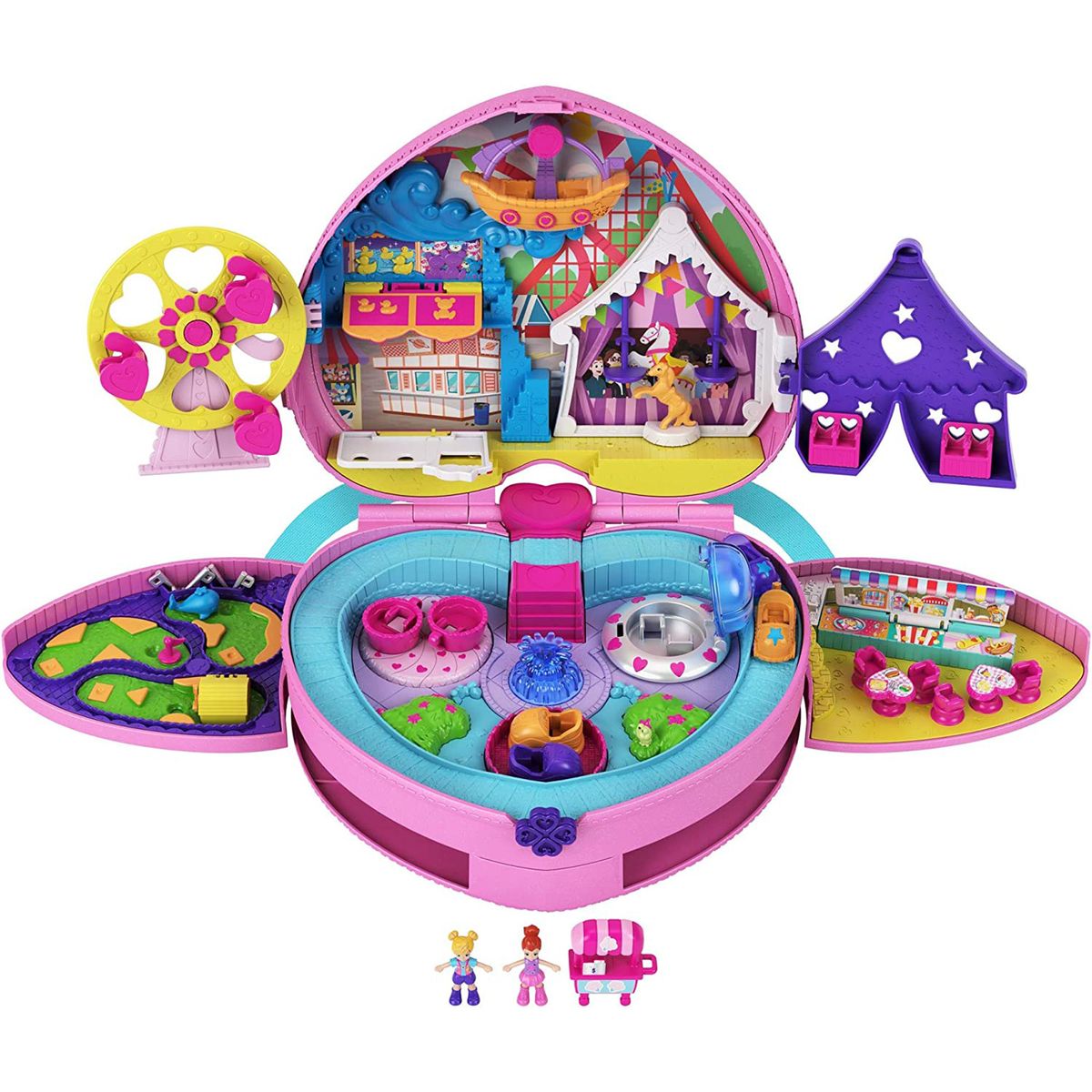 Mattel GYK91 - Polly Pocket - Klein - ganz gro&szlig; Freizeitpark Rucksack 