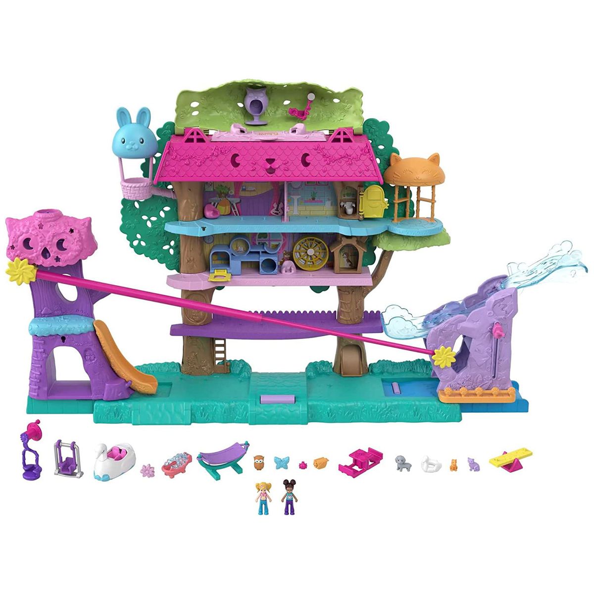 Mattel HHJ06 - Polly Pocket - Tierparty Baumhaus 