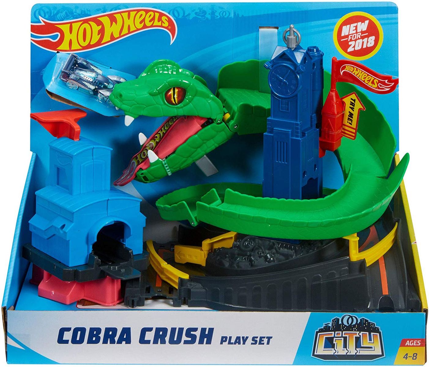 Mattel FNB20 2.Wahl - Hot Wheels City - Cobra Angriff inkl. Fahrzeug 