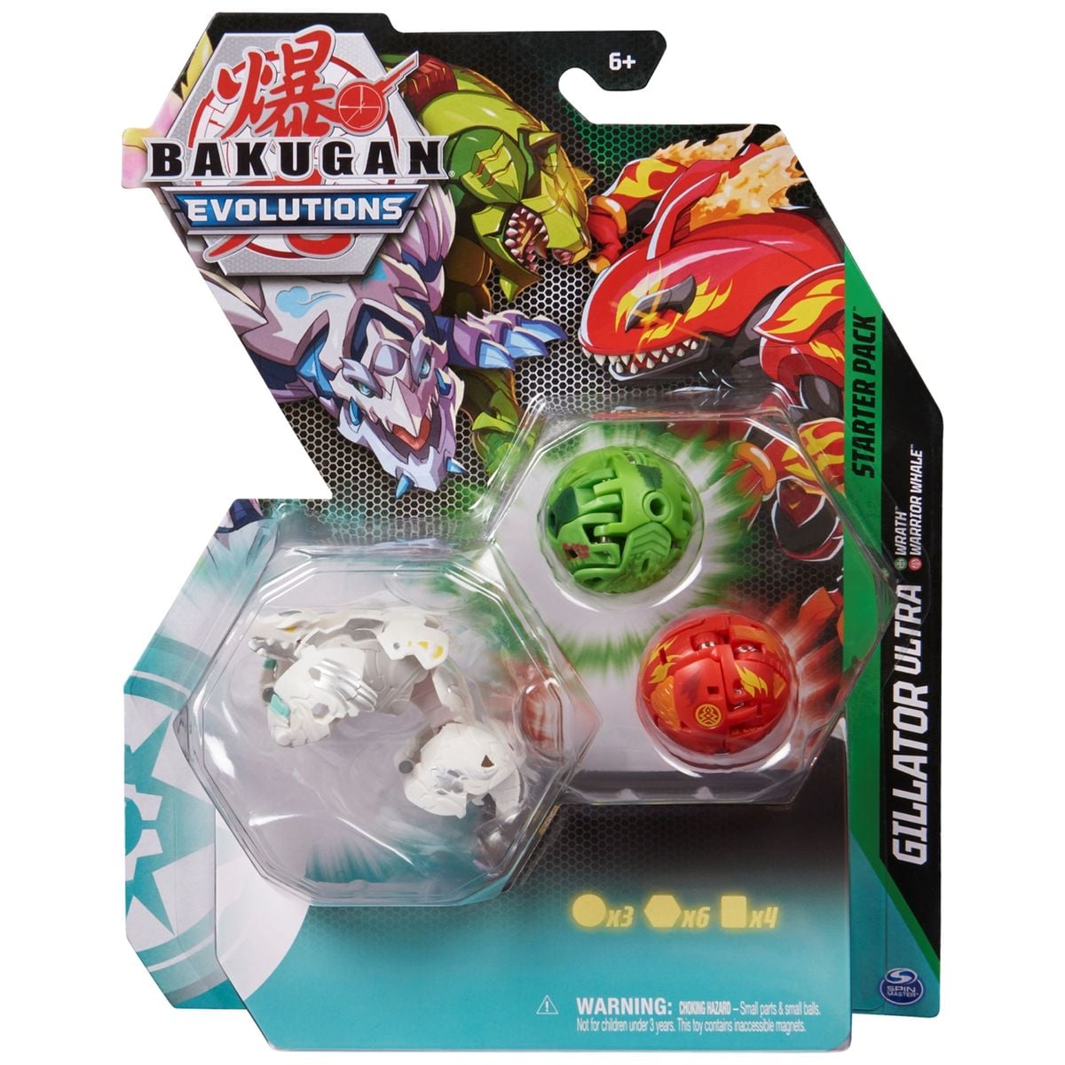 Spin Master 6063071 (20138097) - Bakugan Evolutions - Starter Pack inkl. Gillator Ultra, Wrath & Warrior Whale 