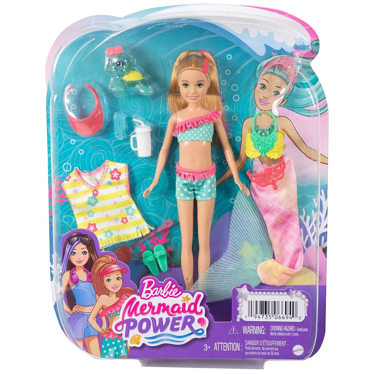 Mattel HHG56 - Barbie - Mermaid Power - Puppe mit Zubeh&ouml;r und Accessories, Meerjungfrau 