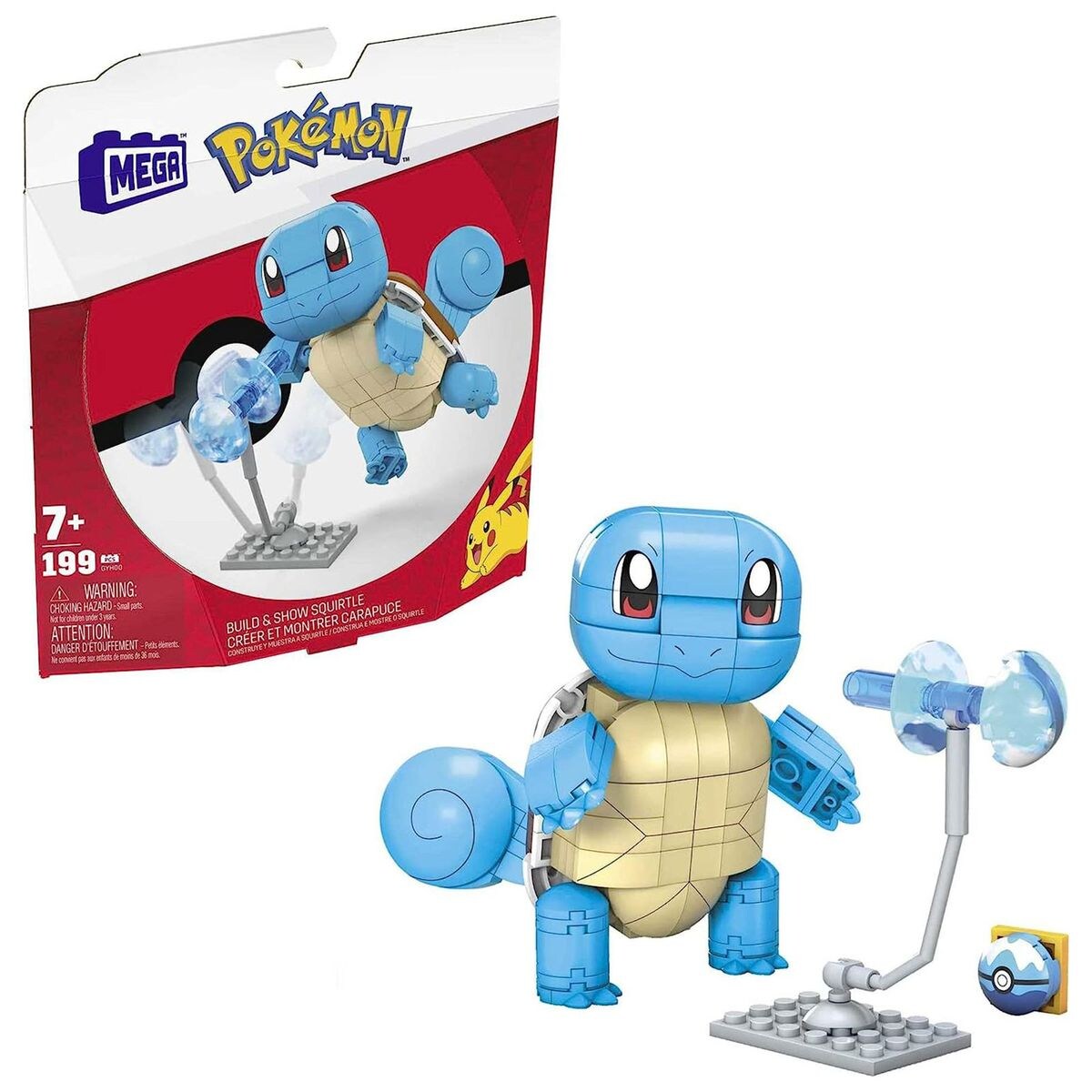 GYH00 - Mega - Pokémon - Schiggy Klemmbausteine-Satz, 199 Teile