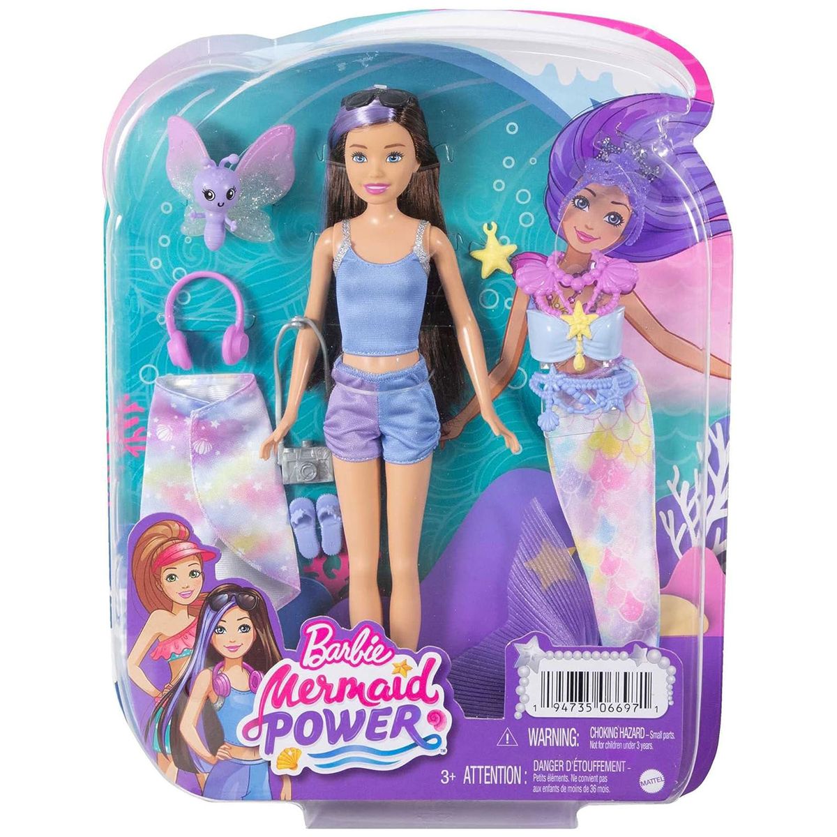 Mattel HHG55 - Barbie - Mermaid Power - Skipper mit Kleidung und Zubeh&ouml;r 