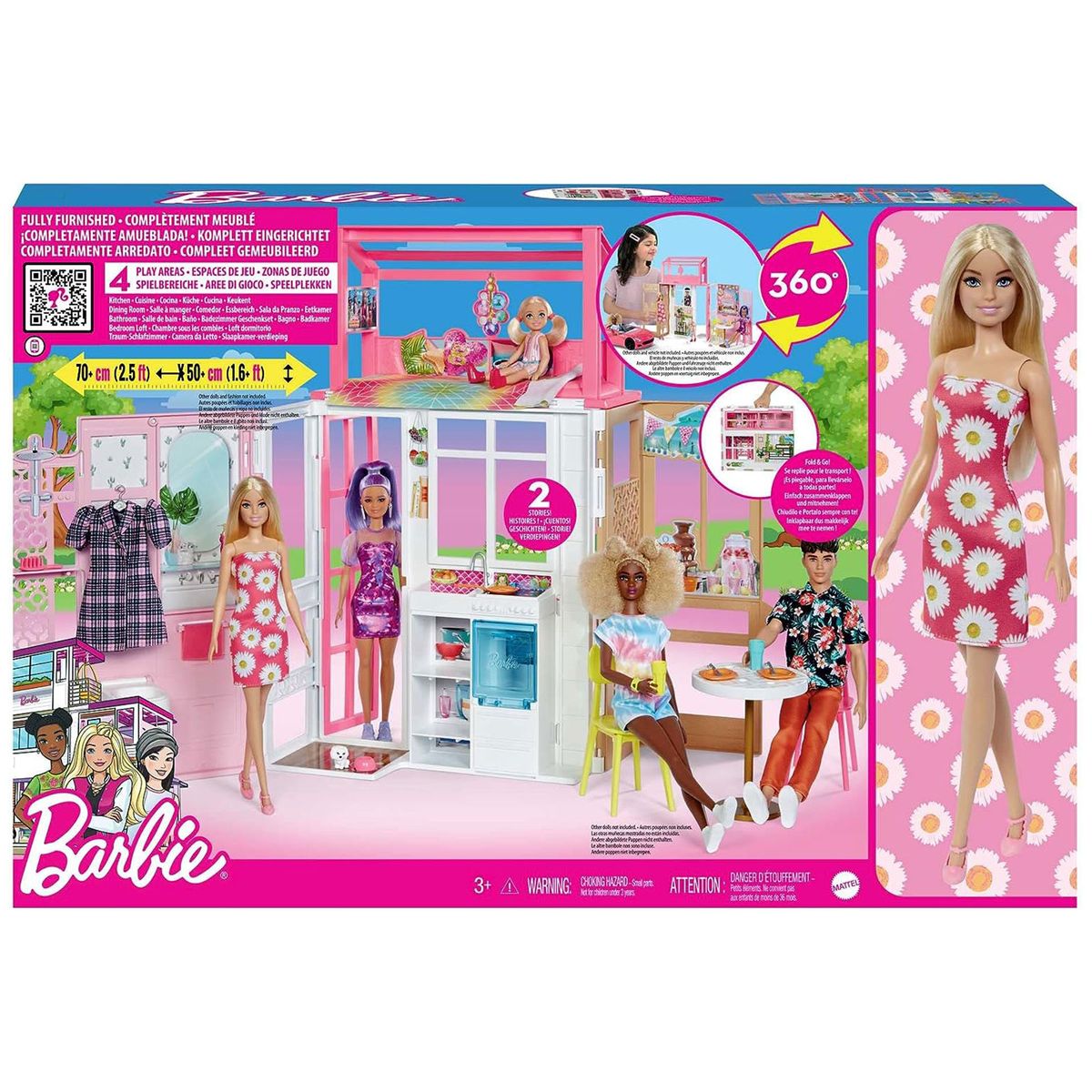 Mattel HHY40 - Barbie - Puppenhaus mit Puppe 