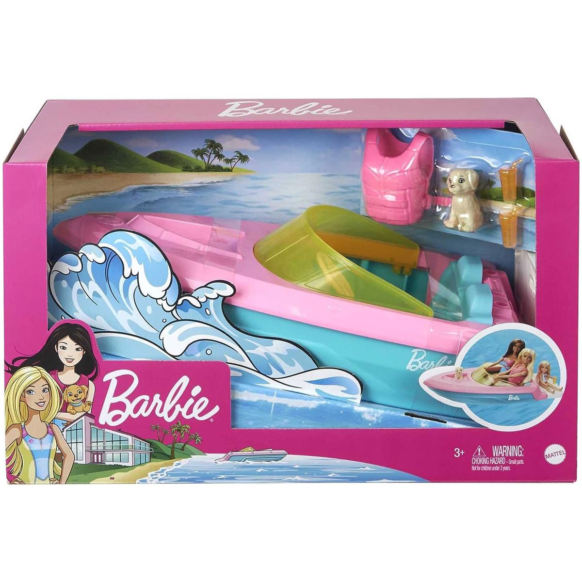 Mattel GRG29 - Barbie - Speedboot mit Zubeh&ouml;r, ohne Puppe 