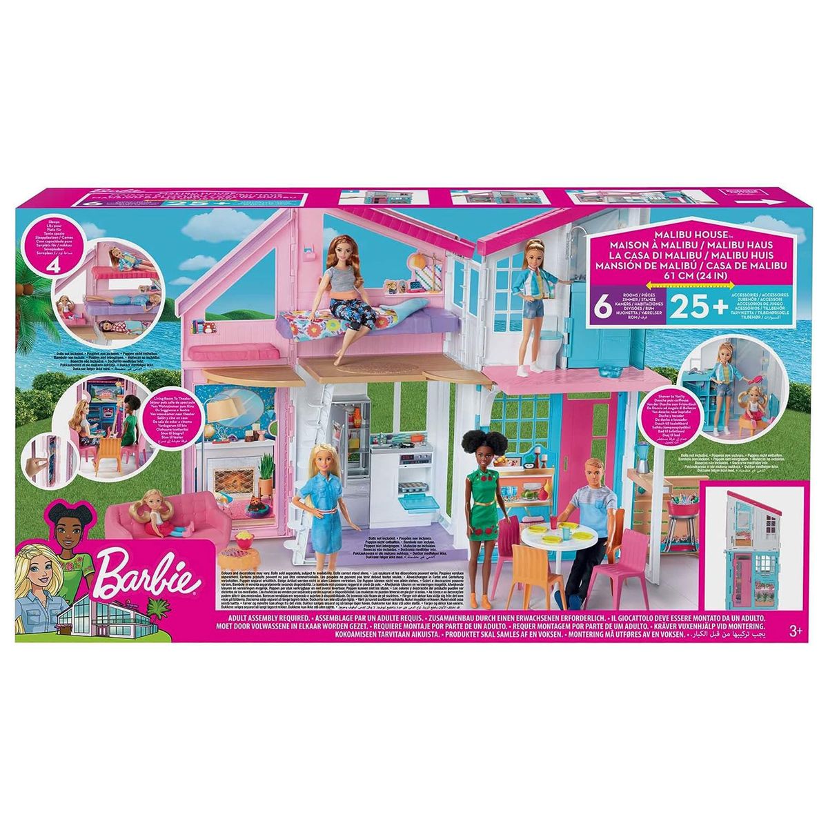 Mattel FXG57 - Barbie - Malibu Haus mit Zubeh&ouml;rteilen 
