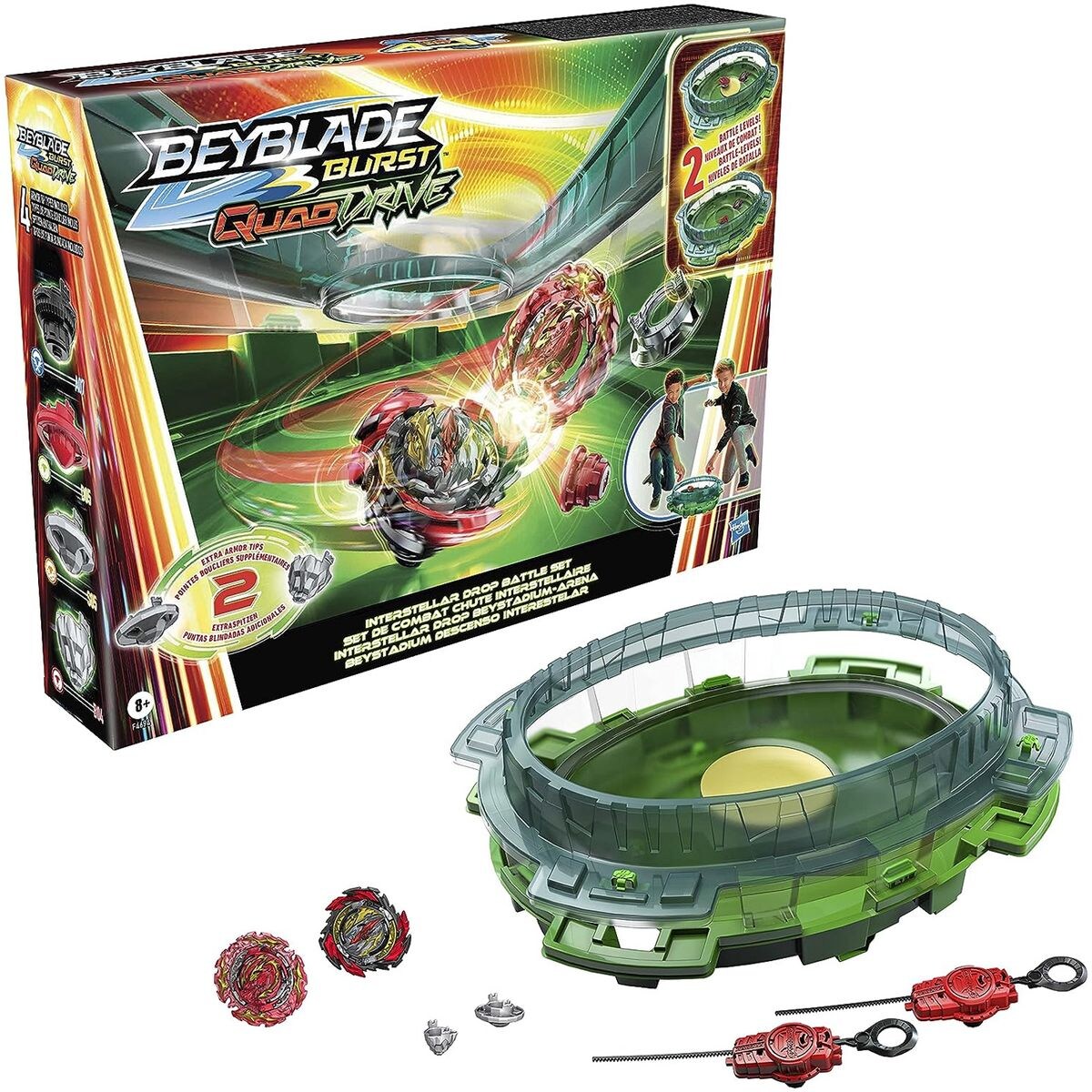 F4694EU40 - Beyblade - Burst QuadDrive - Interstellar Drop Battle Set - Beystadium-Arena inkl. 2 Kreisel und 2 Starter