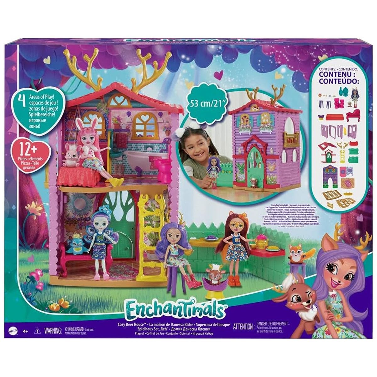 Mattel HFC41 - Enchantimals - Spielset mit 1 Spielfigur, Rehhaus 
