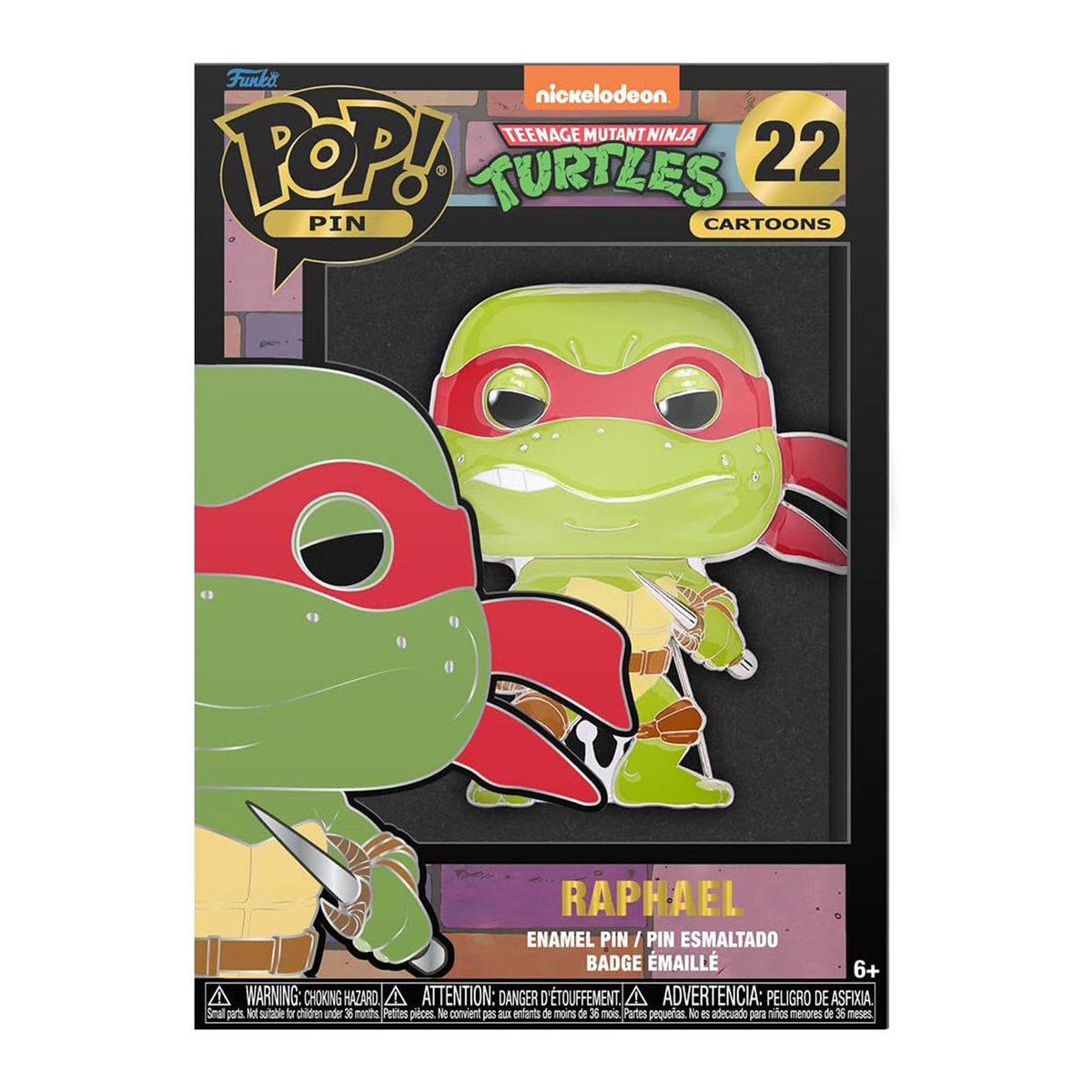 Funko TMNTPP0004 - POP! - Teenage Mutant Ninja Turtles - Raphael, Ansteck-Nadel, Nr. 22 
