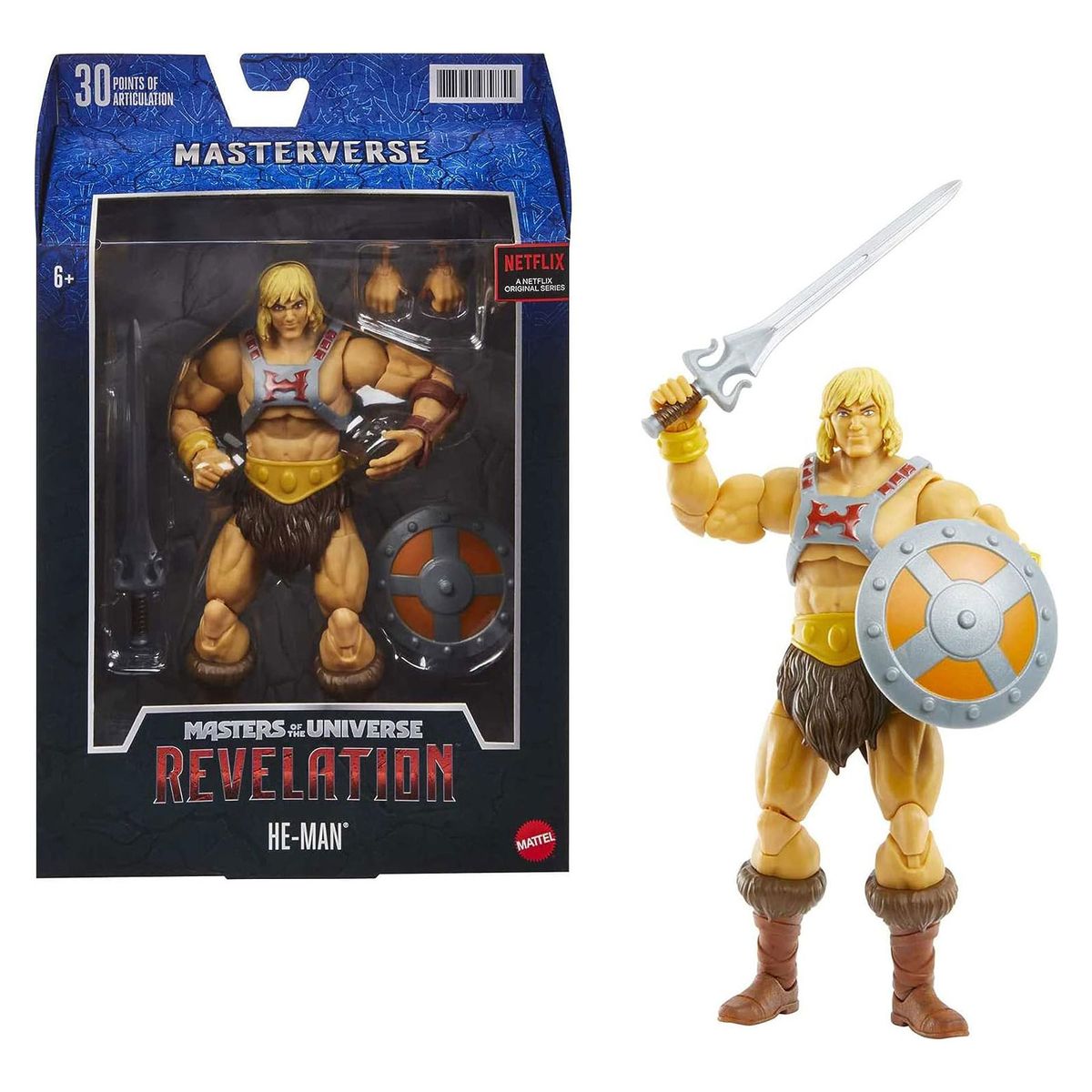 Mattel GYV09 - Master of the Universe - Revelation, He-Man, Action-Figur, ca. 18 cm 