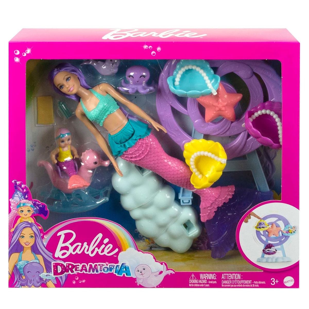 Mattel HLC30 - Barbie - Dreamtopia - Meerjungfrau-Set mit 2 Puppen & Zubeh&ouml;r 