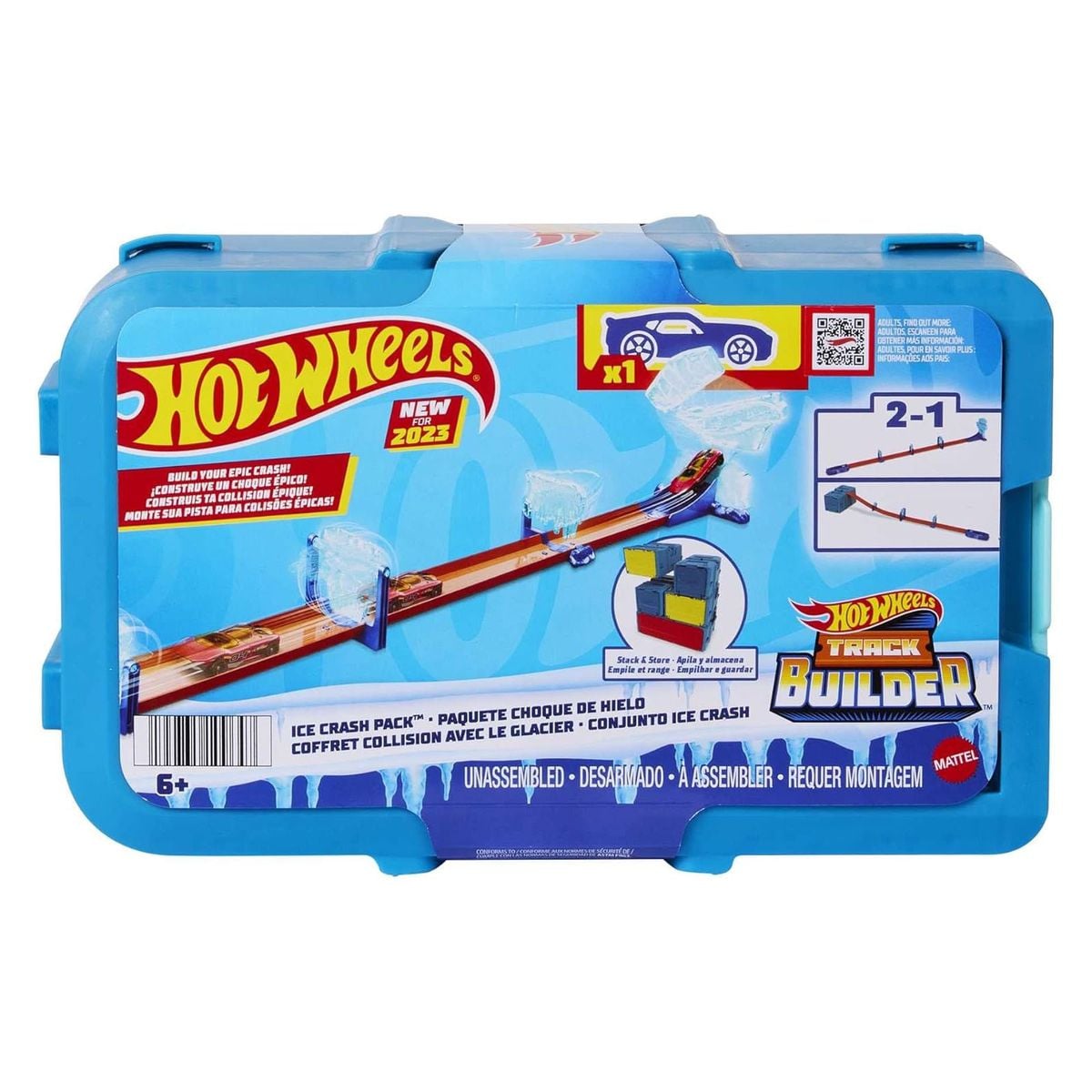 Mattel HKX40 - Hot Wheels - Track Builder - Eis-Crash-Set 
