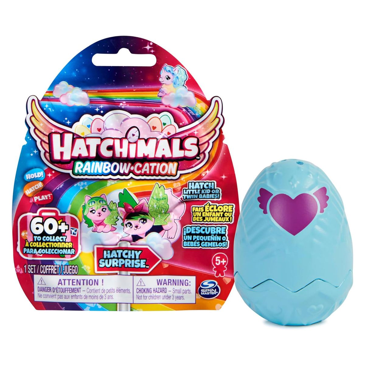 Spin Master 6065355 (20139241) sort. - Hatchimals Rainbowcation - Einzelpack Sammelfigur, Family Surprise Rainbowcation, mehrfach sortiert 