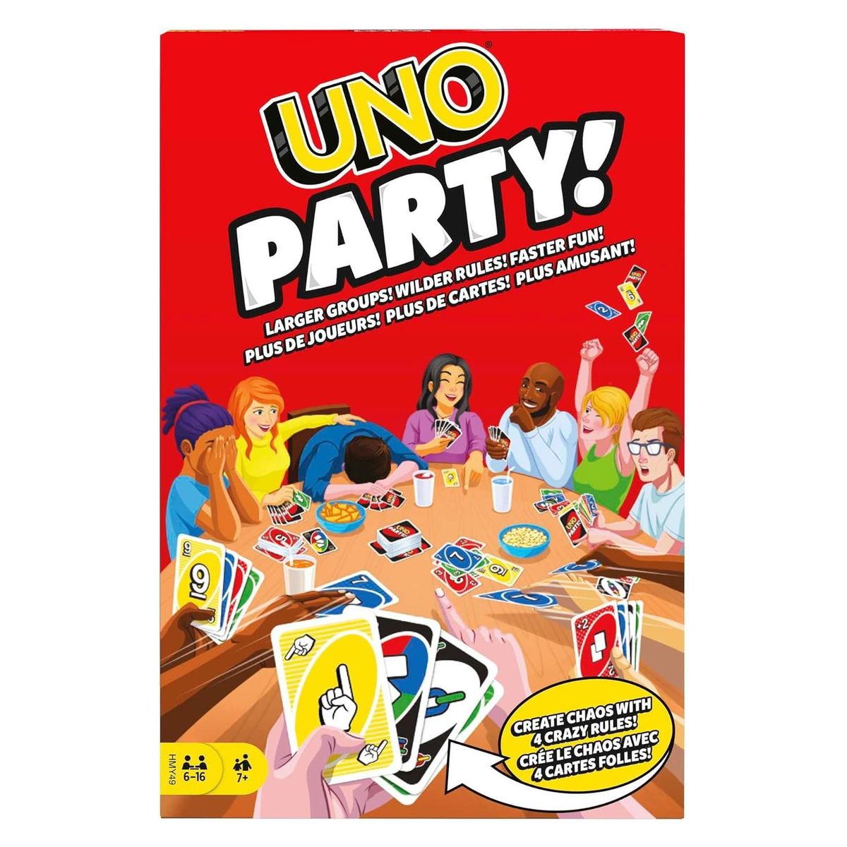 Mattel HMY49 - UNO - Party! - Kartenspiel 