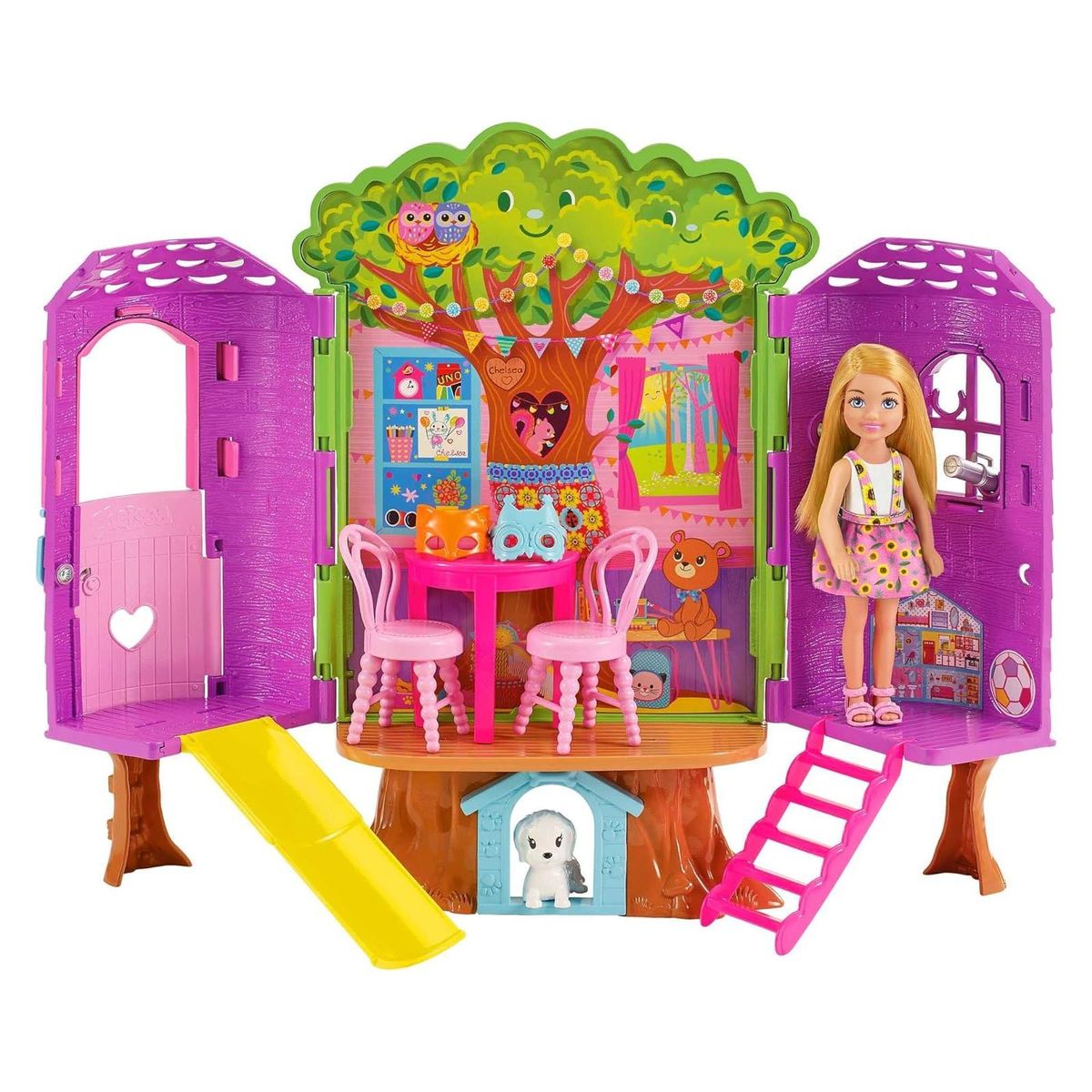 Mattel HPL70 - Barbie Chelsea - Baumhaus Spielset inkl. Puppe und Zubeh&ouml;r 
