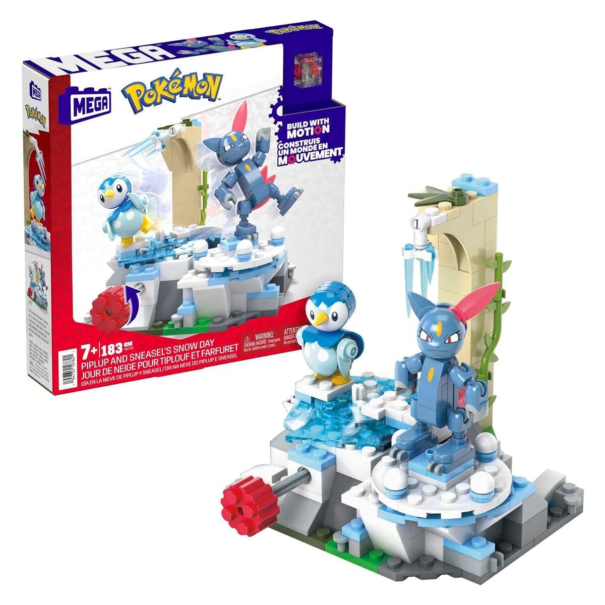 Mattel HKT20 - Mega - Pokémon - Bauset, Schneetag, 183 Teile