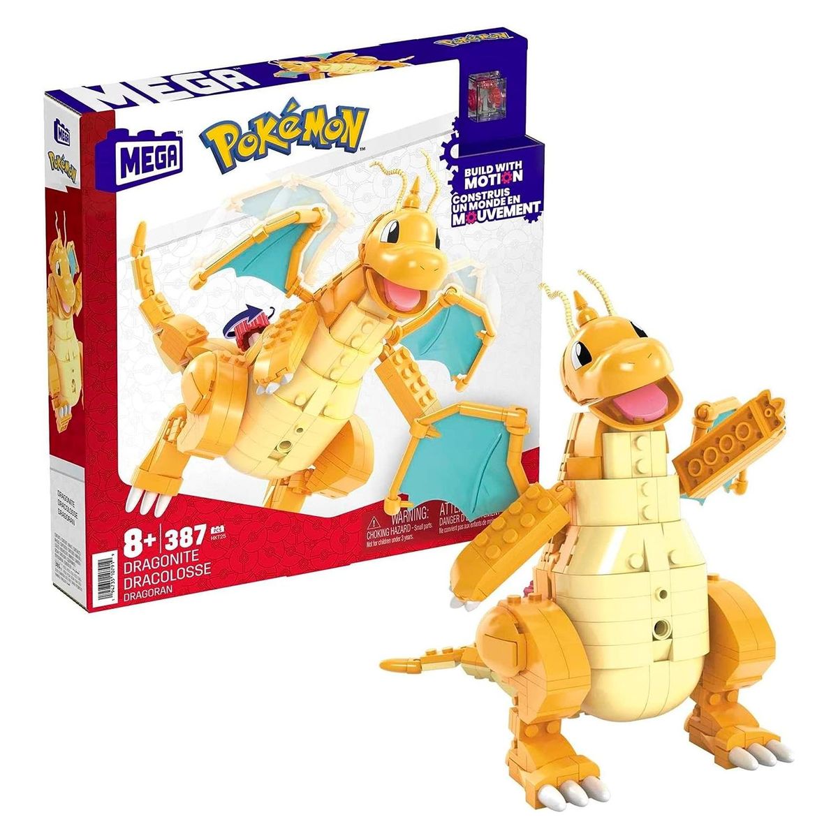 Mattel HKT25 - Mega - Pok&eacute;mon - Dragoran Bauset mit 388 Teilen 