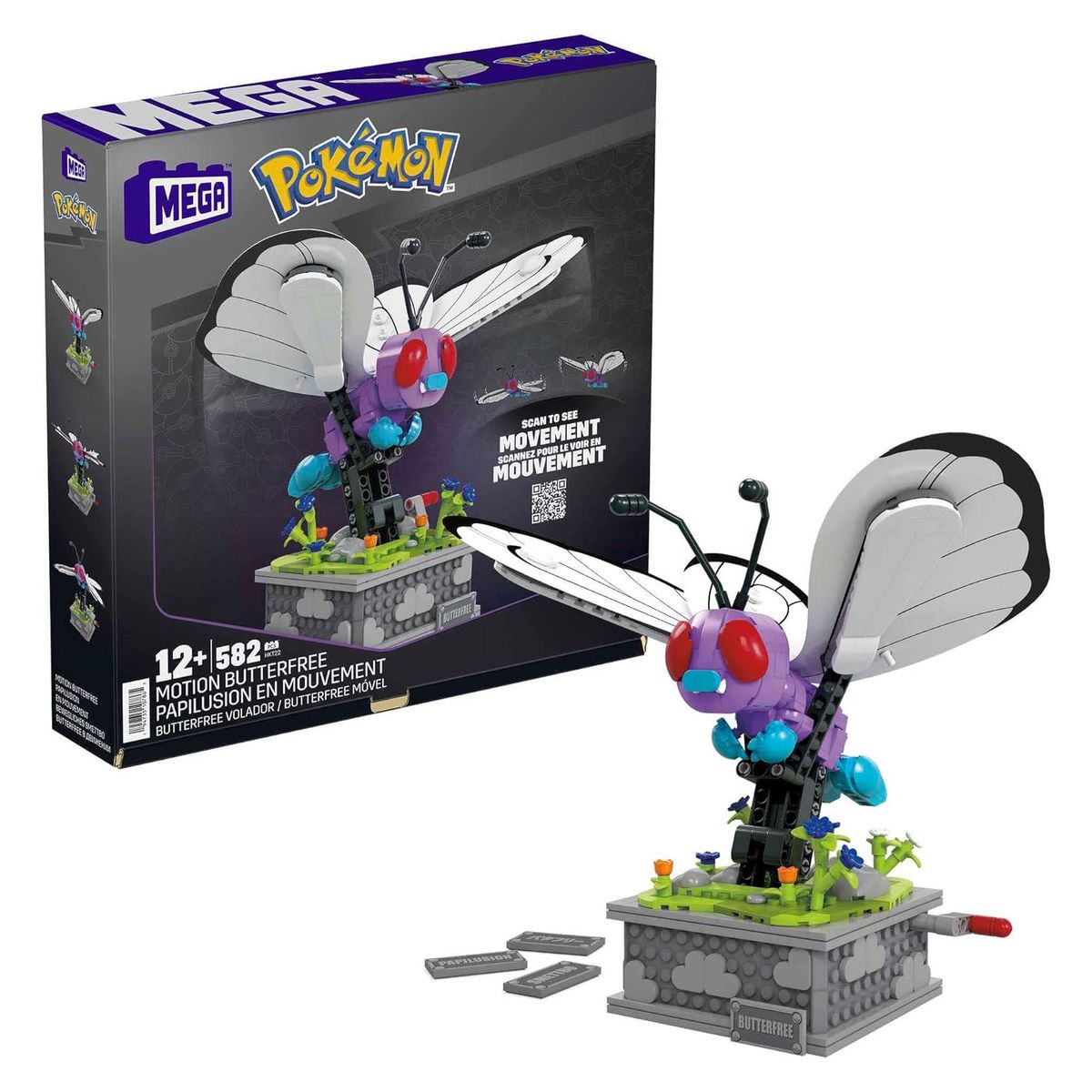 Mattel HKT22 - Mega - Pok&eacute;mon - Bewegliches Smettbo mit 582 Teilen 