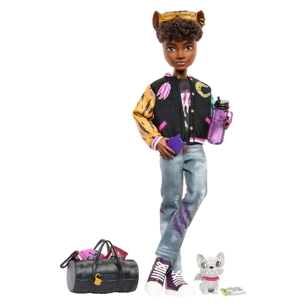Mattel HNF65 - Monster High - Clawd Wolf Puppe mit Haustier Rockseena &ndash; Werwolf-Figur mit Zubeh&ouml;r 