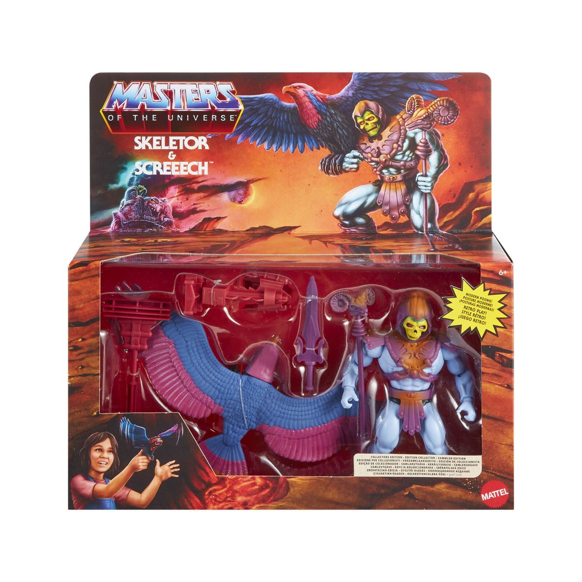 Mattel HPL10 - Master of the Universe - Origins - Sammler Figur, Skeletor & Screeech 