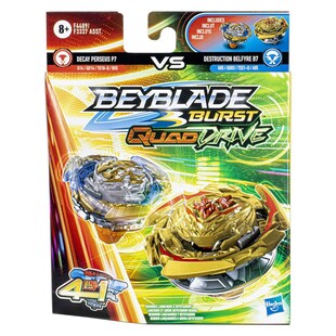 Hasbro F4489 - Beyblade - Burst QuadStrike - Decay Perseus P7 & Destruction Belfyre B7 - Kreisel - 2er Pack 