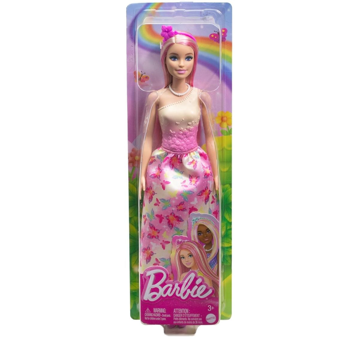 Mattel HRR08 - Barbie - Royal-Puppe mit Haaren in blond und pink 